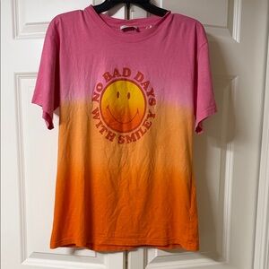 Sandro Pink and Orange Smiley Tee